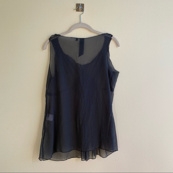 Andersen & Lauth Sheer Gray Chiffon Sleeveless Tank Sz 4 - Picture 8 of 15